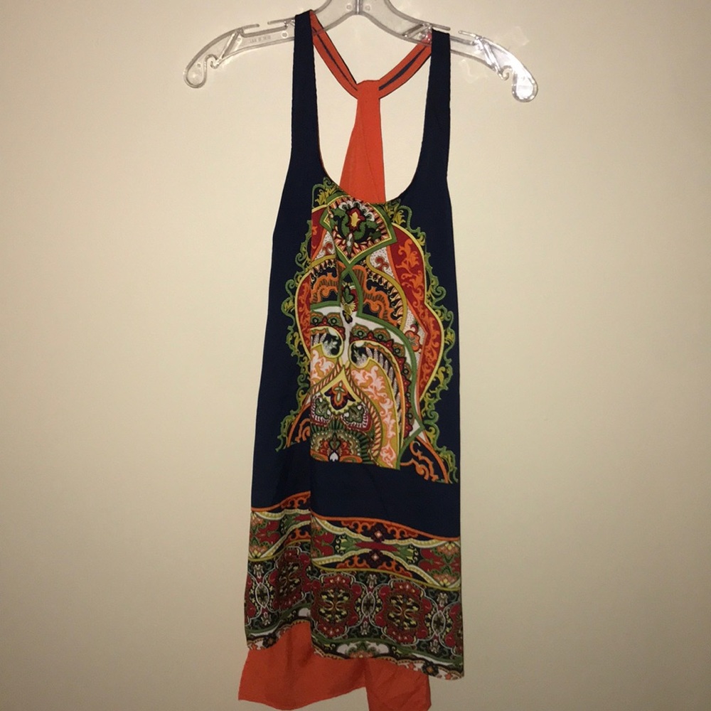 Blue and orange dress